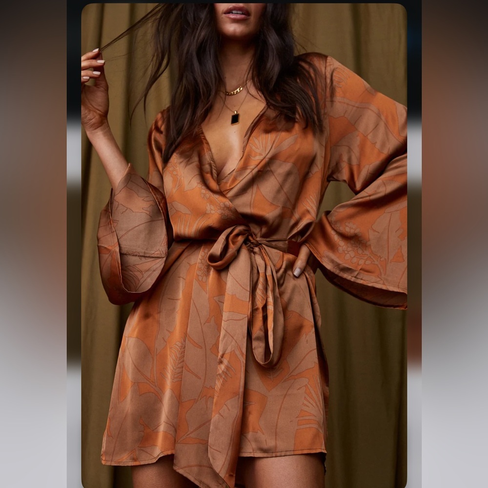 Rust Kimono Dress - 12th Tribe